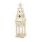 White Wood Vintage Candle Holder Lantern, 28" x 8" x 8"